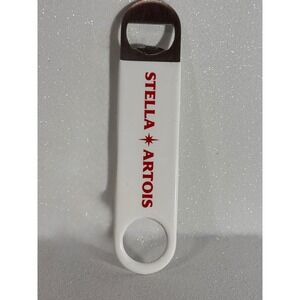 Stella Artois White Vinyl Coated Stainless Steel Bar Blade Bottle Opener 7 Inch